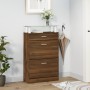 Mueble zapatero madera contrachapada marrón roble 63x24x104 cm de , Zapateros y organizadores de calzado - Ref: Foro24-342569...