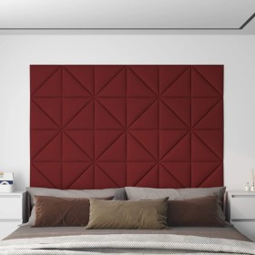 Paneles de pared 12 uds tela rojo tinto 30x30 cm 0,54 m² de , Recubrimiento de paredes - Ref: Foro24-343932, Precio: 19,40 €,...