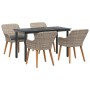 Conjunto de Comedor de Jardín 5 pcs Gris Claro ratán sintético en Mesas de jardín | Comprar online en Foru.es