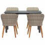 Conjunto de Comedor de Jardín 5 pcs Gris Claro ratán sintético en Mesas de jardín | Comprar online en Foru.es