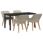 Conjunto de Comedor de Jardín 5 pcs Gris Claro ratán sintético en Mesas de jardín | Comprar online en Foru.es
