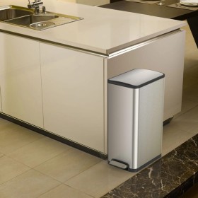 EKO Cubo de pedal Ecoslim 2x20 L plateado mate de , Contenedores de residuos - Ref: Foro24-440022, Precio: 157,64 €, Descuent...