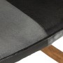 Mecedora con taburete cuero auténtico y lona negro de , Mecedoras - Ref: Foro24-339710, Precio: 122,32 €, Descuento: %
