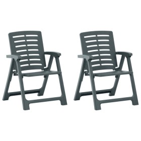 Sillas de jardín 2 unidades plástico verde de vidaXL, Sillas de jardín - Ref: Foro24-315837, Precio: 89,04 €, Descuento: %