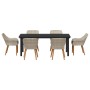 Conjunto de Comedor de Jardín 7 pcs Gris Claro ratán sintético en Mesas de jardín | Comprar online en Foru.es