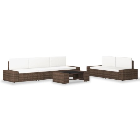 Juego de muebles de jardín 6 piezas ratán sintético marrón de , Conjuntos de jardín - Ref: Foro24-3054588, Precio: 594,81 €, ...