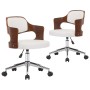 Sillas de comedor giratorias 2 uds madera curvada cuero blanco de , Sillas de comedor - Ref: Foro24-3054929, Precio: 287,94 €...
