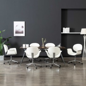Sillas de comedor giratorias 6 unidades cuero sintético blanco de , Sillas de comedor - Ref: Foro24-3054859, Precio: 934,79 €...