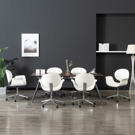 Sillas de comedor giratorias 6 unidades cuero sintético blanco de , Sillas de comedor - Ref: Foro24-3054859, Precio: 934,79 €...