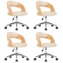 Sillas de comedor giratorias 4 uds madera curvada cuero crema de , Sillas de comedor - Ref: Foro24-3054915, Precio: 522,62 €,...