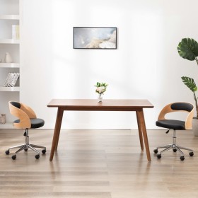 Sillas de comedor giratorias 2 uds madera curvada y cuero negro de , Sillas de comedor - Ref: Foro24-3054917, Precio: 286,95 ...