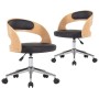 Sillas de comedor giratorias 2 uds madera curvada y cuero negro de , Sillas de comedor - Ref: Foro24-3054917, Precio: 286,95 ...