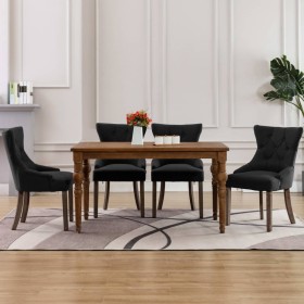 Sillas de comedor 4 unidades tela negra de , Sillas de comedor - Ref: Foro24-3058300, Precio: 620,29 €, Descuento: %