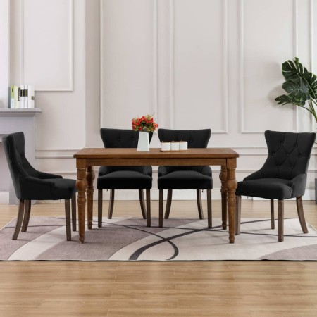 Sillas de comedor 4 unidades tela negra de , Sillas de comedor - Ref: Foro24-3058300, Precio: 620,29 €, Descuento: %