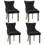 Sillas de comedor 4 unidades tela negra de , Sillas de comedor - Ref: Foro24-3058300, Precio: 620,29 €, Descuento: %