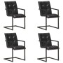 Sillas voladizas de comedor 4 unidades cuero auténtico negro de , Sillas de comedor - Ref: Foro24-3059816, Precio: 595,17 €, ...