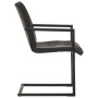 Sillas voladizas de comedor 4 unidades cuero auténtico negro de , Sillas de comedor - Ref: Foro24-3059816, Precio: 595,17 €, ...