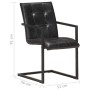 Sillas voladizas de comedor 4 unidades cuero auténtico negro de , Sillas de comedor - Ref: Foro24-3059816, Precio: 595,17 €, ...