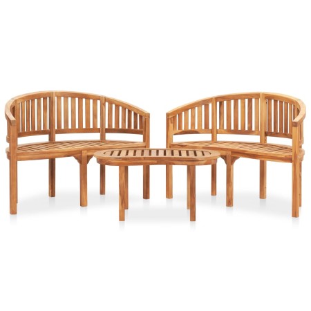 Juego de muebles de jardín 3 piezas madera maciza de teca de , Conjuntos de jardín - Ref: Foro24-3059966, Precio: 667,94 €, D...