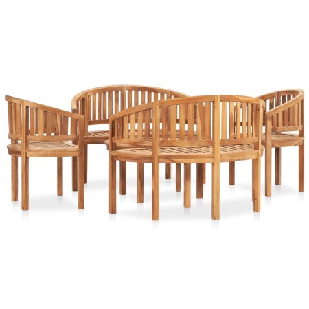 Juego de muebles de jardín 5 piezas madera maciza de teca de , Conjuntos de jardín - Ref: Foro24-3059964, Precio: 1,00 €, Des...