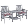 Sillas de jardín con mesita y cojines madera maciza acacia de , Conjuntos de jardín - Ref: Foro24-3061315, Precio: 161,86 €, ...