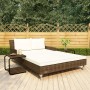 Tumbona doble de jardín con cojines ratán sintético marrón de , Camas para exteriores - Ref: Foro24-48130, Precio: 597,95 €, ...