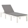 Tumbona con cojín plástico blanco de vidaXL, Tumbonas - Ref: Foro24-315828, Precio: 167,65 €, Descuento: %