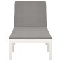 Tumbona con cojín plástico blanco de vidaXL, Tumbonas - Ref: Foro24-315828, Precio: 170,48 €, Descuento: %