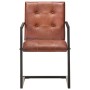 Sillas voladizas de comedor 2 unidades cuero auténtico marrón de , Sillas de comedor - Ref: Foro24-321847, Precio: 328,91 €, ...
