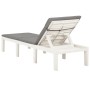 Tumbona con cojín plástico blanco de vidaXL, Tumbonas - Ref: Foro24-315828, Precio: 170,48 €, Descuento: %