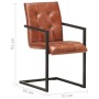 Sillas voladizas de comedor 2 unidades cuero auténtico marrón de , Sillas de comedor - Ref: Foro24-321847, Precio: 328,91 €, ...