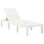 Tumbona con cojín plástico blanco de vidaXL, Tumbonas - Ref: Foro24-315828, Precio: 167,65 €, Descuento: %
