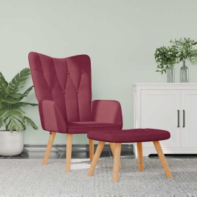 Sillón de relax con reposapiés tela rojo tinto de , Sillones - Ref: Foro24-327542, Precio: 137,25 €, Descuento: %