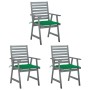 Sillas comedor de jardín 3 uds madera maciza acacia y cojines de , Sillas de jardín - Ref: Foro24-3064433, Precio: 288,50 €, ...