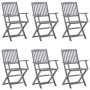 Sillas de jardín plegables 6 uds cojines madera maciza acacia de , Sillas de jardín - Ref: Foro24-3065414, Precio: 314,18 €, ...