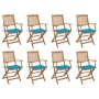 Sillas de jardín plegables 8 uds y cojines madera maciza acacia de , Sillas de jardín - Ref: Foro24-3075089, Precio: 445,09 €...