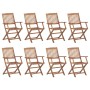Sillas de jardín plegables 8 uds y cojines madera maciza acacia de , Sillas de jardín - Ref: Foro24-3075089, Precio: 445,09 €...