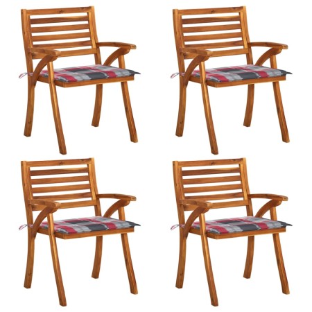 Sillas de jardín con cojines 4 unidades madera maciza de acacia de , Sillas de jardín - Ref: Foro24-3075187, Precio: 501,94 €...