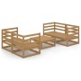 Muebles de jardín 5 pzas y cojines marrón miel madera pino de , Conjuntos de jardín - Ref: Foro24-3075257, Precio: 319,61 €, ...