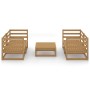 Muebles de jardín 5 pzas y cojines marrón miel madera pino de , Conjuntos de jardín - Ref: Foro24-3075257, Precio: 319,61 €, ...