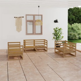 Muebles de jardín 6 piezas marrón miel madera maciza de pino de , Conjuntos de jardín - Ref: Foro24-3075442, Precio: 368,82 €...