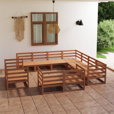 Muebles de jardín 11 piezas marrón miel madera maciza de pino de , Conjuntos de jardín - Ref: Foro24-3075947, Precio: 738,73 ...