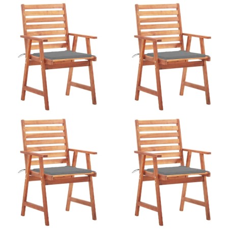 Sillas comedor de jardín y cojines 4 uds madera maciza acacia de , Sillas de jardín - Ref: Foro24-3078321, Precio: 332,68 €, ...