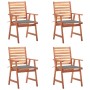 Sillas comedor de jardín y cojines 4 uds madera maciza acacia de , Sillas de jardín - Ref: Foro24-3078321, Precio: 332,68 €, ...