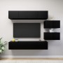 Set de muebles de salón TV 6 piezas madera ingeniería negro de , Muebles TV - Ref: Foro24-3078831, Precio: 261,51 €, Descuent...