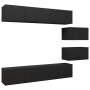 Set de muebles de salón TV 6 piezas madera ingeniería negro de , Muebles TV - Ref: Foro24-3078831, Precio: 261,51 €, Descuent...