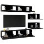 Set de muebles de salón TV 6 piezas madera ingeniería negro de , Muebles TV - Ref: Foro24-3078831, Precio: 261,51 €, Descuent...