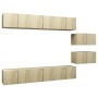 Set de muebles salón TV 8 pzas madera ingeniería roble Sonoma de , Muebles TV - Ref: Foro24-3079042, Precio: 239,39 €, Descue...