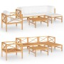 Set de muebles de jardín 6 pzas madera de teca y cojines crema de , Conjuntos de jardín - Ref: Foro24-3087200, Precio: 751,53...