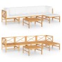 Set de muebles de jardín 6 pzas madera de teca y cojines crema de , Conjuntos de jardín - Ref: Foro24-3087202, Precio: 677,04...